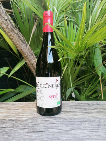 6 bottiglie di vino rosso francese biologico della côtes-du-rhône syrah 2018 chateau des cocinelles 75 cl