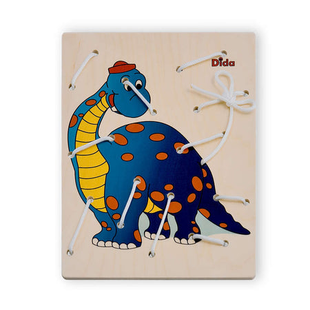 Allacciatura Dinosauro Gioco in Legno per Bambini Metodo Montessori Giochi e giocattoli/Puzzle/Puzzle di legno Dida - Ragusa, Commerciovirtuoso.it