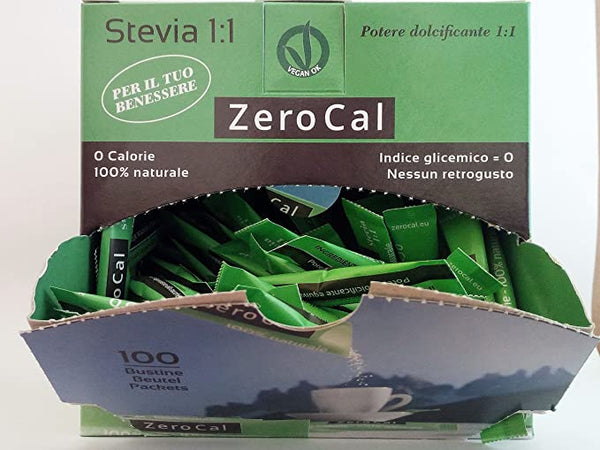 ZeroCal Stevia 1:1 - Box 100 Stick da 3 gr