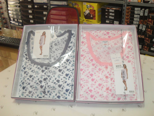 art.181-8012 camicia da notte donna in cotone baci di notte intimo donna L'Orchidea - Siderno, Commerciovirtuoso.it
