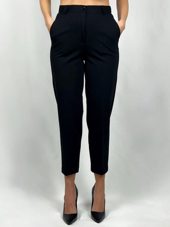 Pantaloni con elastico dietro nero