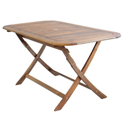 SOLEA - tavolo da giardino pieghevole salvaspazio in legno massiccio di acacia 150x80 Marrone Milani Home