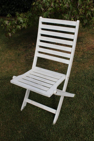 SORTIS - sedia da giardino pieghevole in legno massiccio di acacia Bianco