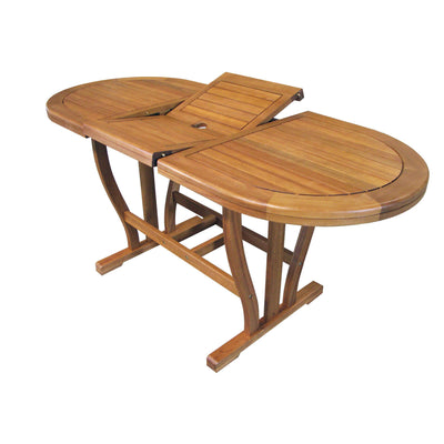 TURRIS - tavolo da giardino allungabile in legno massiccio di acacia 120/160x70 Marrone Milani Home