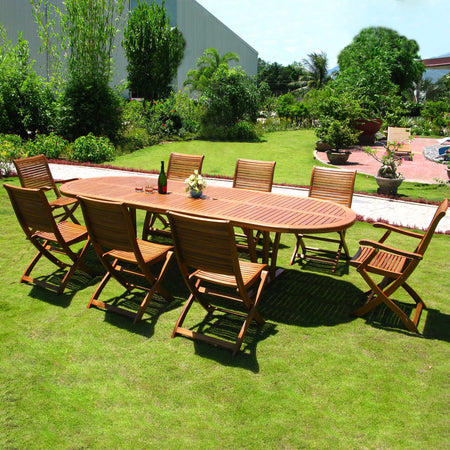GENIUS - tavolo da giardino allungabile in legno massiccio di acacia 200/300x110 Marrone Milani Home