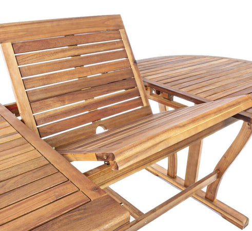 TURRIS - tavolo da giardino allungabile in legno massiccio di acacia 150/200x90 Marrone