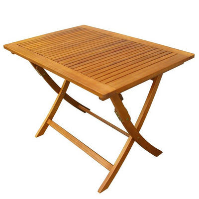 SOLEA - tavolo da giardino pieghevole salvaspazio in legno massiccio di acacia 100x70 Marrone Milani Home