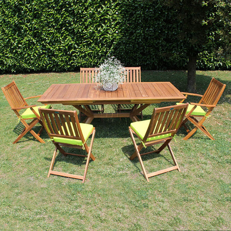CAESAR - tavolo da giardino allungabile in legno massiccio di acacia 150/200x90 Marrone