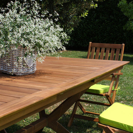 CAESAR - tavolo da giardino allungabile in legno massiccio di acacia 150/200x90 Marrone Milani Home
