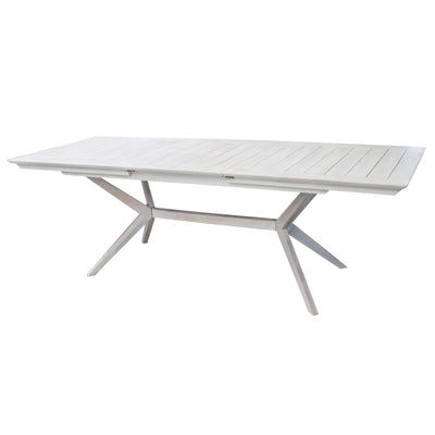 CAESAR - tavolo da giardino allungabile in legno massiccio di acacia 150/200x90 Bianco