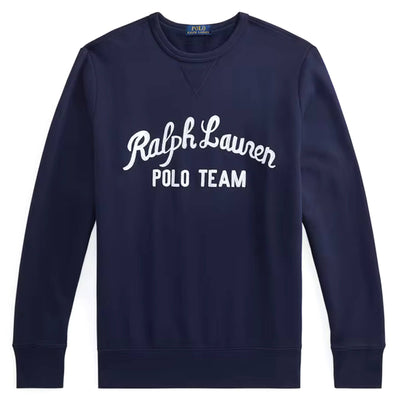 Ralph Lauren Felpa Blu Uomo Girocollo Scritta Ralph Lauren Polo Team Felpa Blu e Bianca Ricamata Logo Moda/Uomo/Abbigliamento/Felpe/Felpe senza cappuccio Euforia - Bronte, Commerciovirtuoso.it