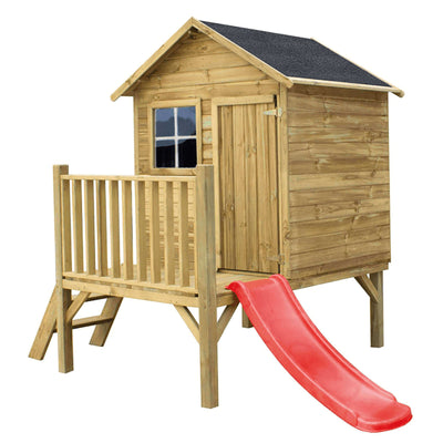 MERIDA - casetta in legno per bambini con scivolo Marrone Milani Home