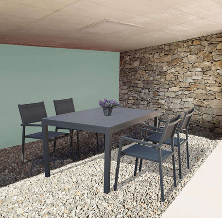 OMEN - tavolo da giardino in alluminio 150x89 Antracite Milani Home
