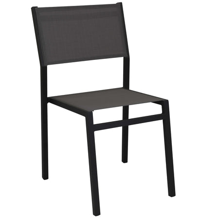 AULUS - sedia da giardino in alluminio e textilene impilabile Antracite