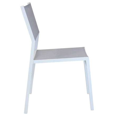 AULUS - sedia da giardino in alluminio e textilene impilabile Bianco
