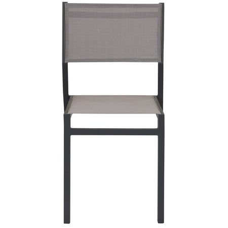 AULUS - sedia da giardino in alluminio e textilene impilabile Taupe