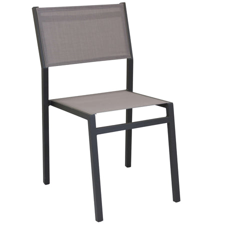 AULUS - sedia da giardino in alluminio e textilene impilabile Taupe
