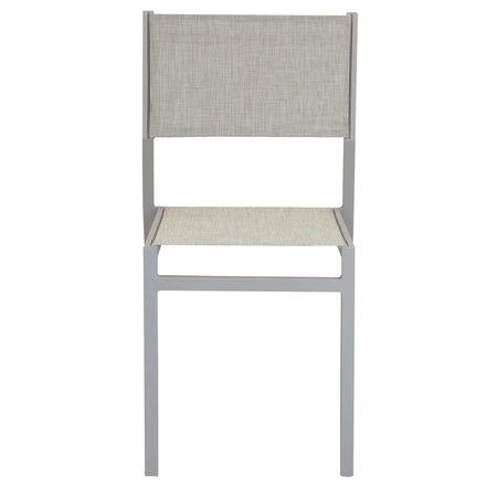 AULUS - sedia da giardino in alluminio e textilene impilabile Tortora