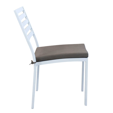 DEXTER - sedia da giardino in alluminio impilabile completa di cuscino Bianco Milani Home
