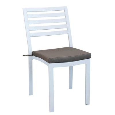 DEXTER - sedia da giardino in alluminio impilabile completa di cuscino Bianco