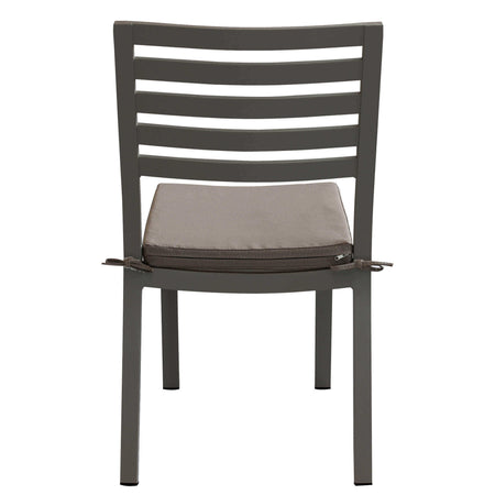 DEXTER - sedia da giardino in alluminio impilabile completa di cuscino Taupe Milani Home