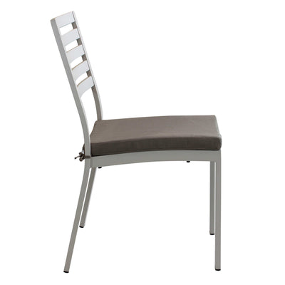 DEXTER - sedia da giardino in alluminio impilabile completa di cuscino Tortora