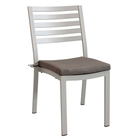 DEXTER - sedia da giardino in alluminio impilabile completa di cuscino Tortora Milani Home