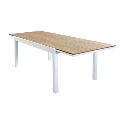 VIDUUS - tavolo da giardino allungabile in alluminio e polywood 160/240x95 Bianco