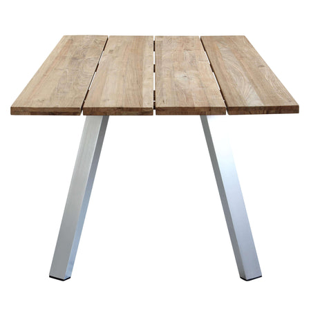 SALTUS - tavolo da giardino in alluminio e teak riciclato 200x100 Grigio Milani Home