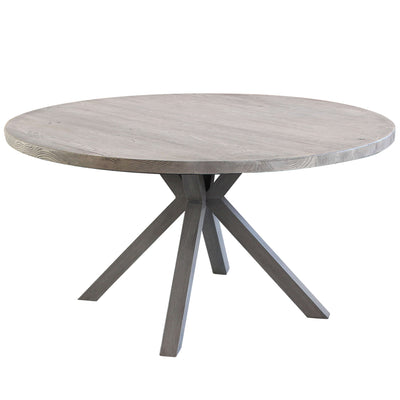 IBEX - tavolo da giardino in alluminio e cementite effetto legno tondo 140 Grigio Milani Home