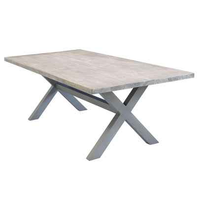 IBEX - tavolo da giardino in alluminio e cementite effetto legno 200x100 Grigio Milani Home