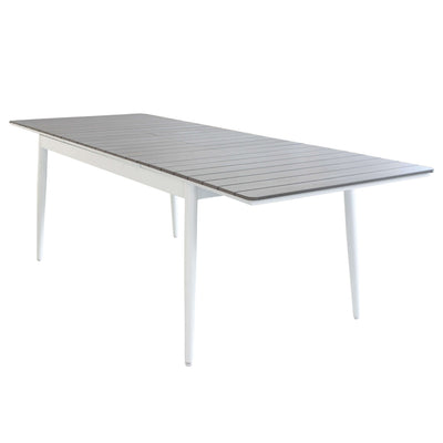 DONATO - tavolo da giardino allungabile in alluminio e polywood 160/240x90 Bianco Milani Home