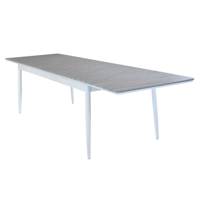 DONATO - tavolo da giardino allungabile in alluminio e polywood 200/300x90 Bianco Milani Home