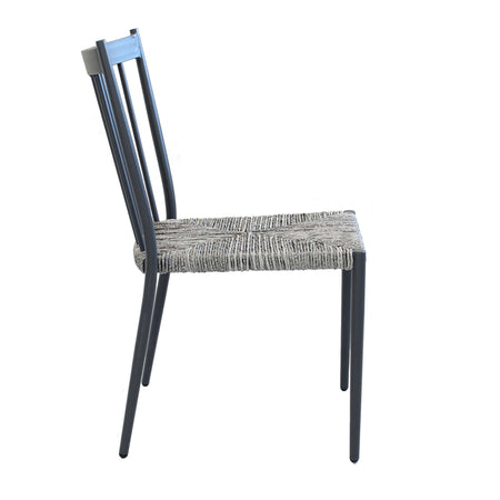 GARDENIA - sedia da giardino in alluminio e rattan sintetico impilabile Antracite