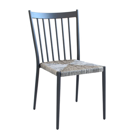 GARDENIA - sedia da giardino in alluminio e rattan sintetico impilabile Antracite