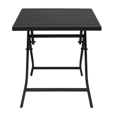 ABELUS - tavolo da giardino pieghevole salvaspazio in alluminio 70x70 Tortora Milani Home