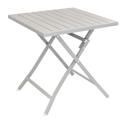 ABELUS - tavolo da giardino pieghevole salvaspazio in alluminio 70x70 Tortora Milani Home