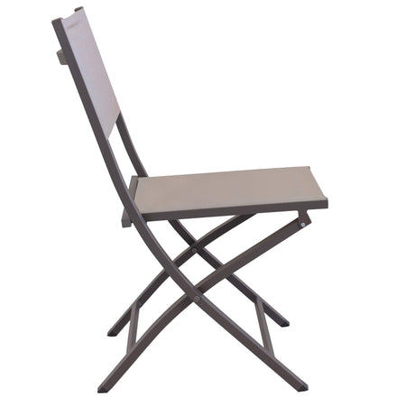 GAJA - sedia da giardino in alluminio e textilene pieghevole salvaspazio Taupe