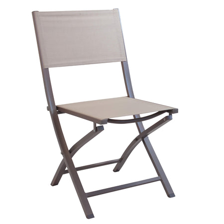 GAJA - sedia da giardino in alluminio e textilene pieghevole salvaspazio Taupe