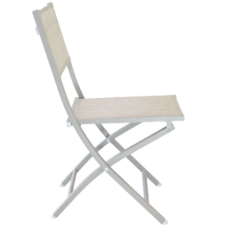 GAJA - sedia da giardino in alluminio e textilene pieghevole salvaspazio Tortora Milani Home