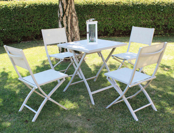 GAJA - sedia da giardino in alluminio e textilene pieghevole salvaspazio Tortora Milani Home
