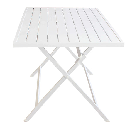 ABELUS - tavolo da giardino pieghevole salvaspazio in alluminio 70x130 Bianco Milani Home