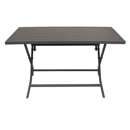 ABELUS - tavolo da giardino pieghevole salvaspazio in alluminio 70x130 Taupe Milani Home