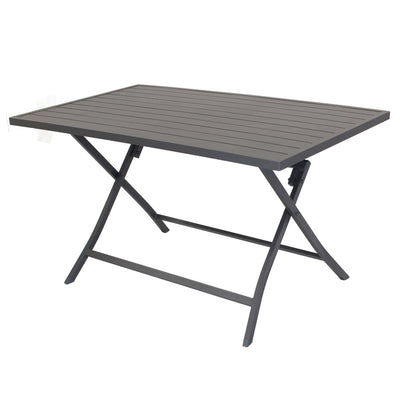 ABELUS - tavolo da giardino pieghevole salvaspazio in alluminio 70x130 Taupe