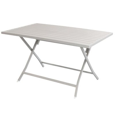 ABELUS - tavolo da giardino pieghevole salvaspazio in alluminio 70x130 Tortora Milani Home