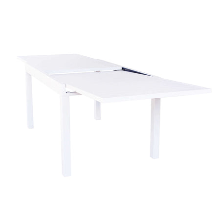 JERRI - tavolo da giardino in alluminio 135/270x90 Bianco Milani Home