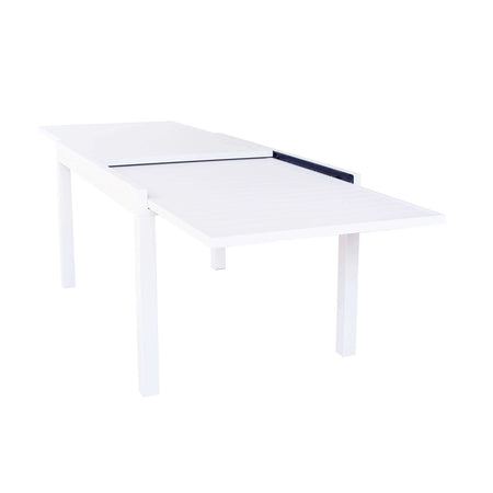 JERRI - tavolo da giardino in alluminio 135/270x90 Bianco Milani Home