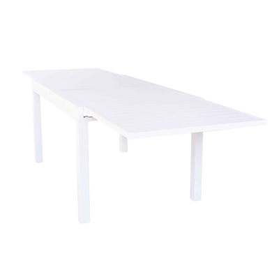 JERRI - tavolo da giardino in alluminio 135/270x90 Bianco
