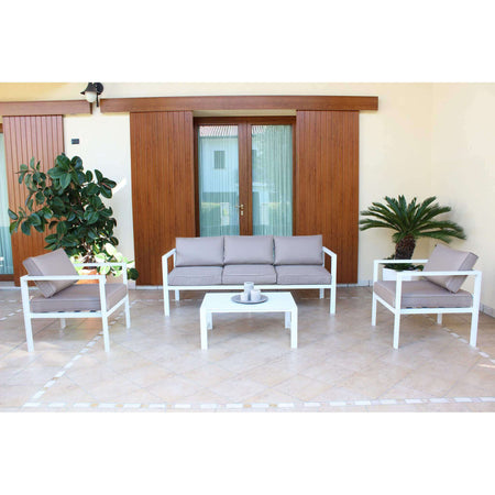 AULUS - salotto da giardino in alluminio Bianco Milani Home