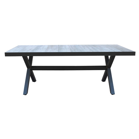 GRES - tavolo da giardino in alluminio e gres cm 200x100 Antracite Milani Home